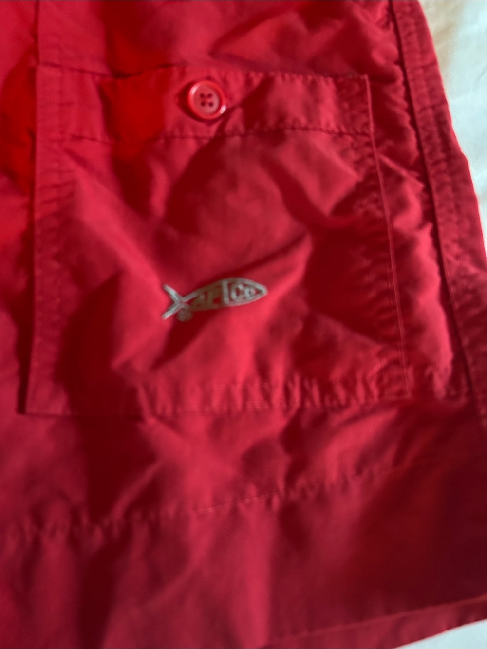 AFTCO Red Men's Cargo Shorts with Buttoned Pockets - Picture 2 of 10